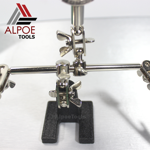 แว่นขยายตั้งโต๊ะ พร้อมตัวจับ งานโลหะ รุ่น JM-501