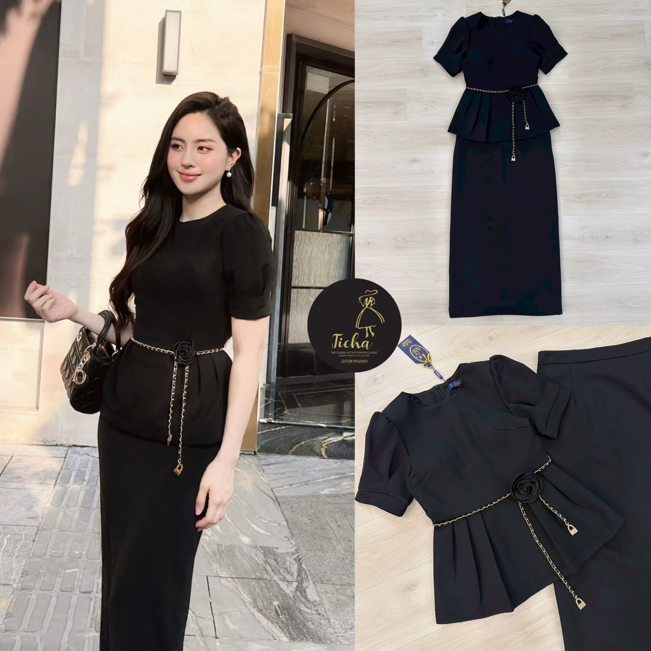 Set 2 ชิ้น สีดำคอกลม เสื้อแขนสั้น ดีเทลจับจีบช่วงแขนและชายเสื้อ (มีฟองน้ำเสริม ) แมทซ์กับกระโปรงยาว มีกระเป๋าใช้งานได้จริงทั้ง 2 ข้าง มีซิปหลังซ่อน ชับใน ผ่าหลัง มาพร้อมเข็มขัด ใส่แมทส์กันสวย ลัคชูสุดๆ ห้ามพลาดนะคะ