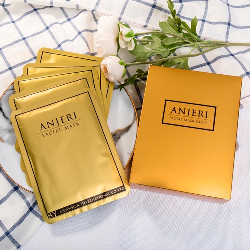 (10แผ่น/กล่อง) Anjeri Facial Mask แผ่นมาส์กหน้า