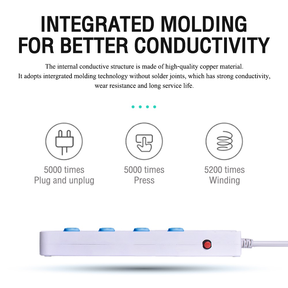 Oker PC-8559 /5 เมตร ปลั๊กไฟ 4เต้า 4สวิตซ์ มาตราฐาน มอก. PC-8559 5 เมตร PG-OK-05-8559W