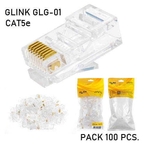 GLINK GLG-01 GLINK JACK RJ45 CAT5e /ถุง100หัว NW-GO-XX-00023