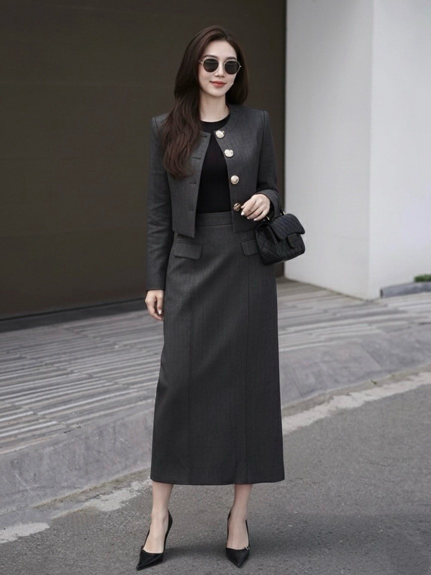 eg : Lover’s Shop Detail : ลุคCEO สาวเทสดีค่ะ Set 3ชิ้น (เสื้อคลุม+เสื้อแขนกุด+กางเกง+เข็มขัด) ดีเทลเสื้อคลุมแขนยาวผ้าทอ กระดุมสีทอง มาพร้อมเสื้อกล้ามผ้ายืดล่อง แม็ทกับกระโปรงทรงสอบ