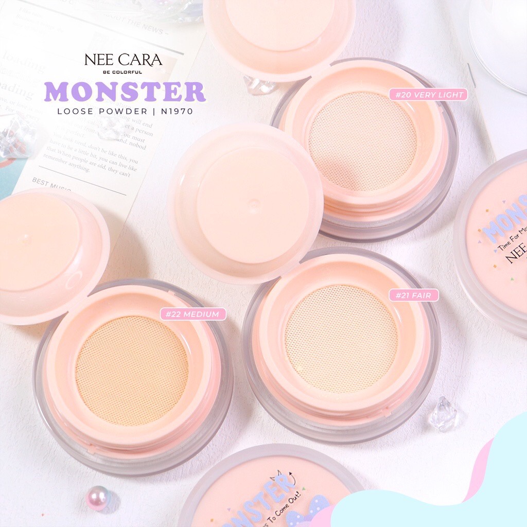Nee Cara Monster Loose Powder 12กรัม N1970 แป้งฝุ่น นีคารา มอนสเตอร์ ลูส พาวเดอร์