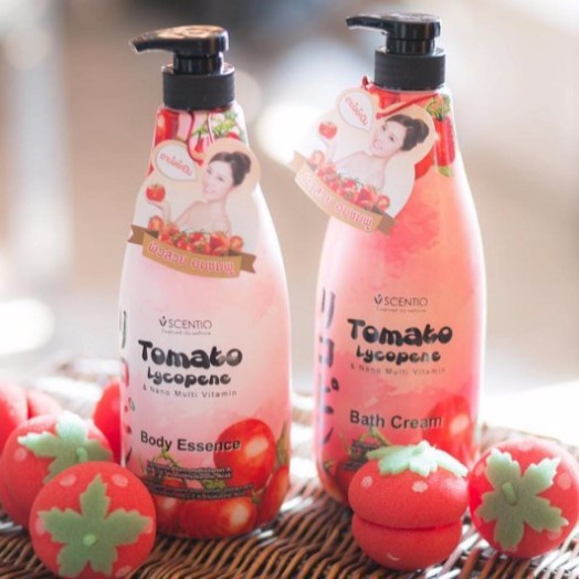 BEAUTY BUFFET SCENTIO TOMATO LYCOPENE&NANO MULTI VITAMIN BATH CREAM 700 ml บิวตี้ บุฟเฟ่ต์ ครีมอาบน้ำมะเขือเทศ ไลโคปีน