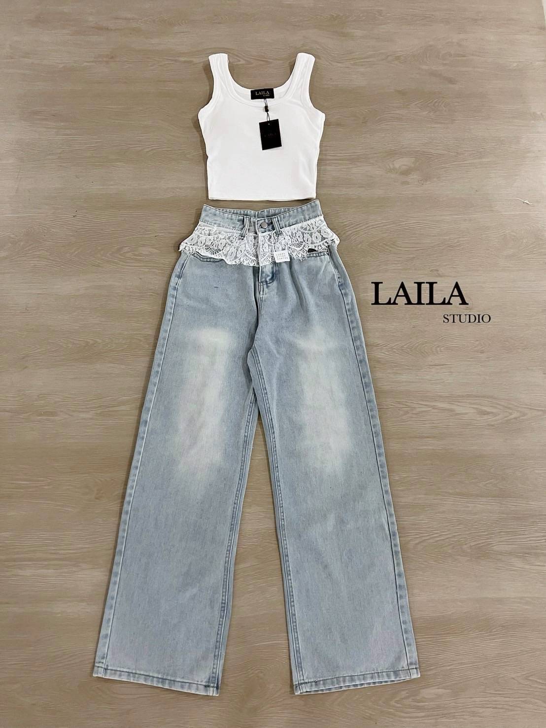 SETเสื้อ+กางเกง งานเสื้อกล้ามทรงกึ่งครอป แต่งเสริมทรงที่อก มาในโทนขาวเรียบๆ เนื้อผ้าสวยนิ่มเด้ง มาพร้อมกางเกงยีนส์ขายาวแท้💯 งานสีฟอก แต่งลูกไม้ช่วงขอบกางเกงเพิ่มความโดดเด่นให้กับชุด แมชกันลงตัวสุดๆลุคสาวเท่สาวมั่นน่ารักแมชใส่ง่ายสุดๆ #byLaila #ชุด