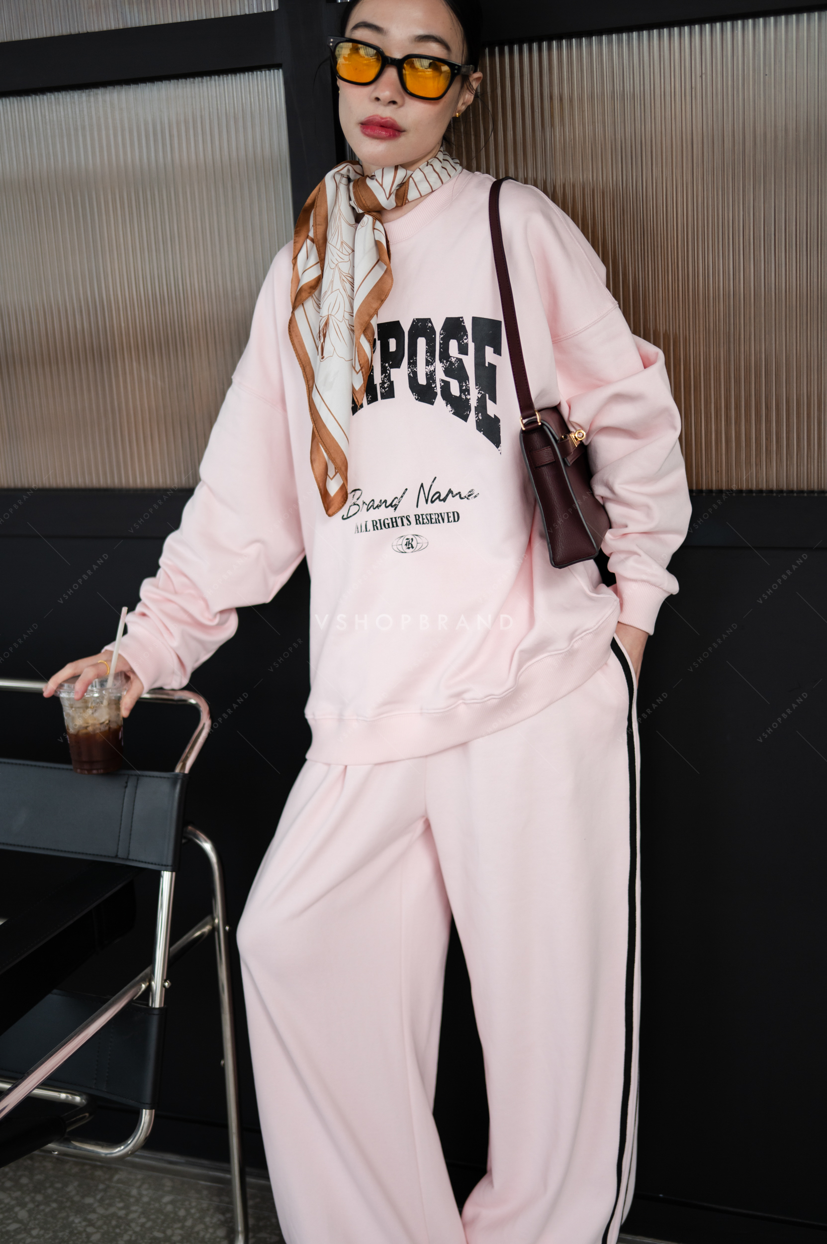 Set เสื้อกันหนาวสกรีน PURPOSE + กางเกงขายาว #vshopbrand #vshop #ชุดเซต #เซตกางเกง #เซตน่ารักๆ #เซต #skirt #fashion #airportlook #outfitoftheday #outfit #set #fashioninspo #minimal #summer #ชุดใส่สบาย