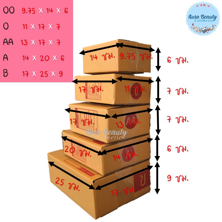กล่องไปรษณีย์ ขนาด OO, O แพ็ค x 20 ใบ พร้อมส่ง !!