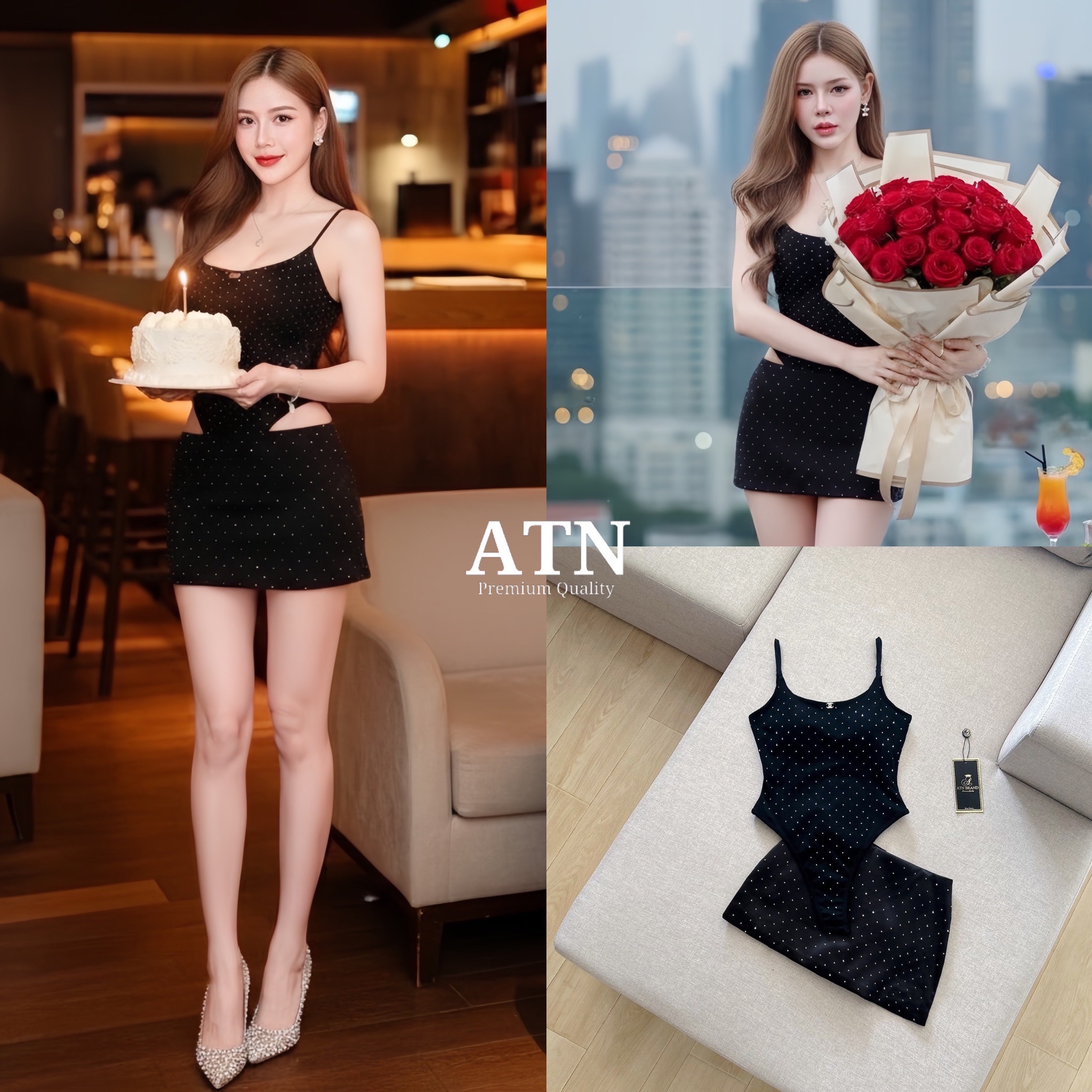 ชุดSet 2ชิ้น ติดคริสตัลฉ่ำๆ บอดี้สูท ซิปด้านข้าง มีกระดุมที่เป้า สายปรับได้+กระโปรงเอวต่ำผ้าซาตินทรงสวยเป๊ะ(ซับในเป็นกางเกง) ผ้าดีมากๆ ใส่แล้วดูผอมเพรียวเวอร์ ความคลุมโทนคือปัง เอาไปMix&match ได้อีกหลายสไตล์