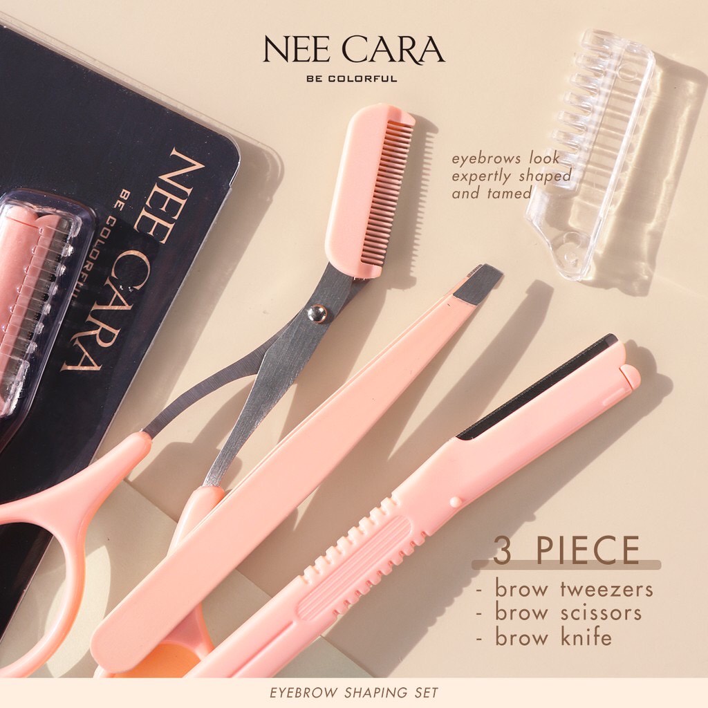 NEE CARA นีคาร่า EYEBROW SHAPING SET N209 เซ็ตแต่งคิ้ว ที่กันคิ้ว
