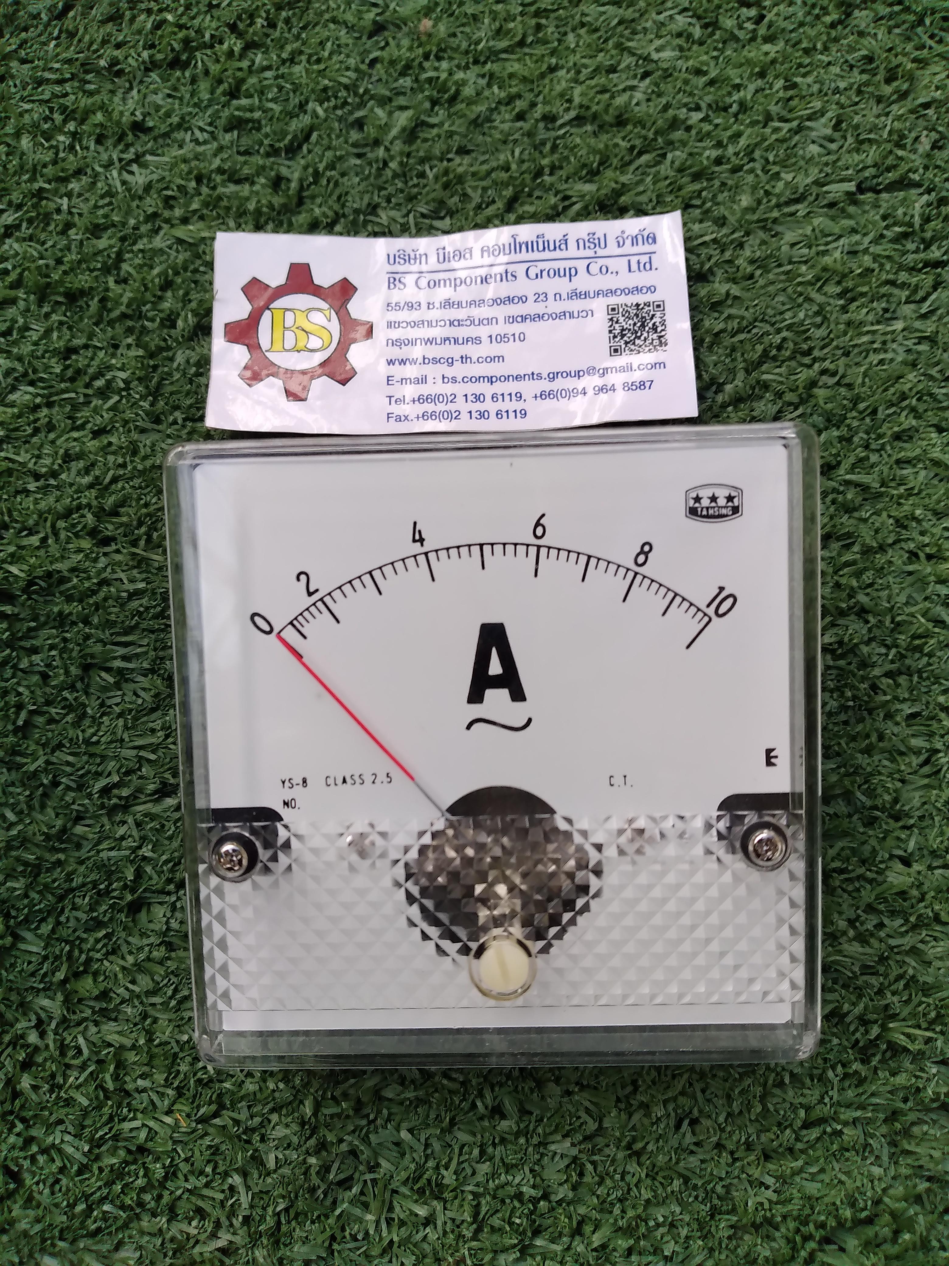 ClKACHI : Amp meter YS-8-A 80x80x40mm. ขนาดรูเจาะ 65 mm.ต่อตรง 10A