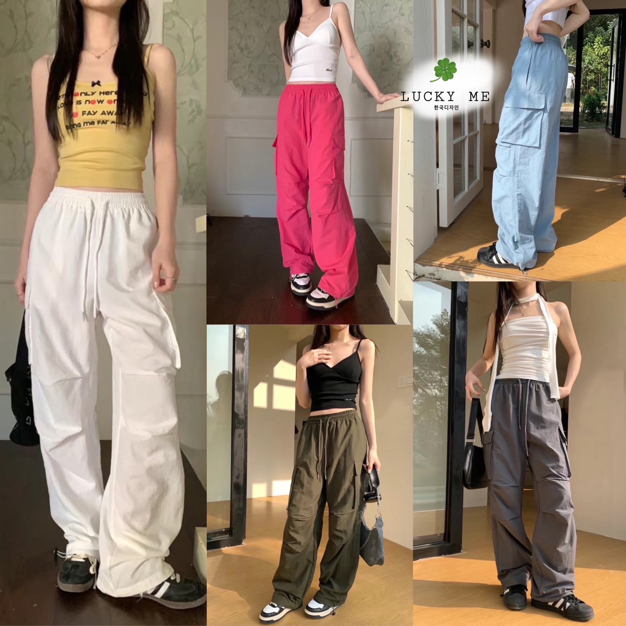 กางเกงขายาว Cargo Pants แต่งกระเป๋าข้าง เอวยางยืด มีสายปรับขนาดได้นะคะ ปลายขามีสายรูดได้ค่ะ เนื้อผ้าดีใส่สบายค่ะ ทรงสวยสไตล์เกาหลีเลยค่า