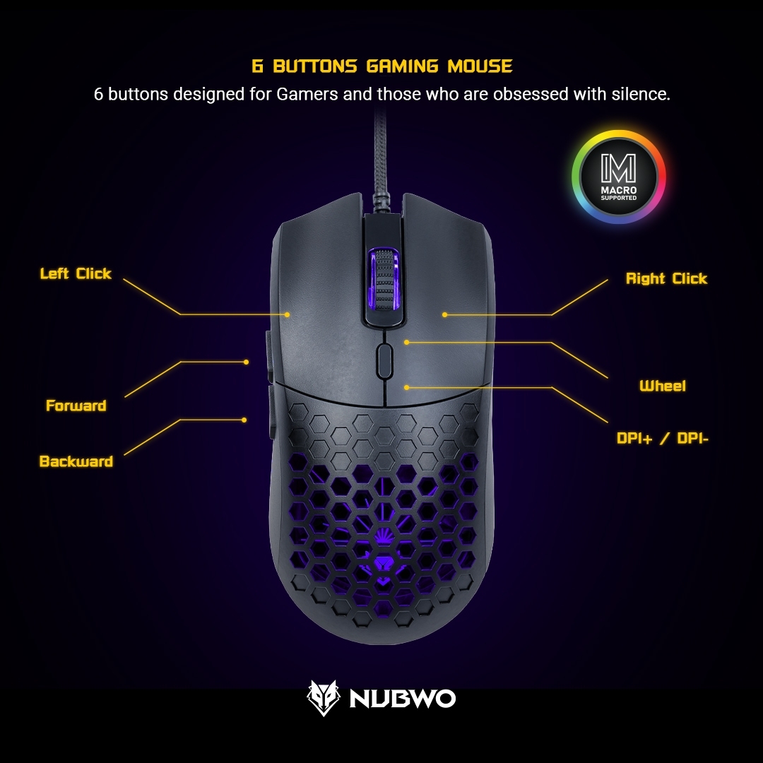 NM-94M NUBWO MURDERED GAMING MOUSE USB MO-NW-OU-094BK