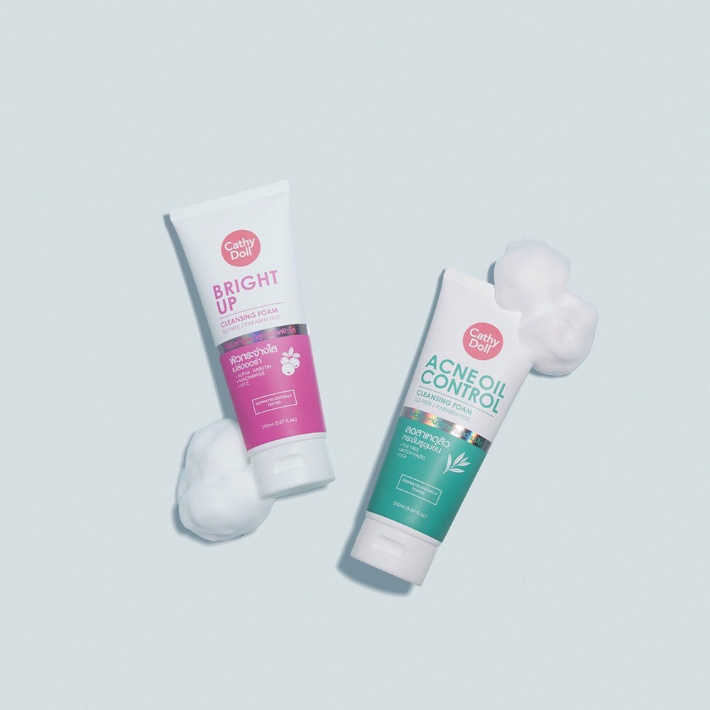 Cathy Doll Foam Acne Oil & Bright up โฟมล้างหน้าเคที่ดอลล์ แอคแน่ ออยล์ & ไบรท์ อัพ 150 ml.