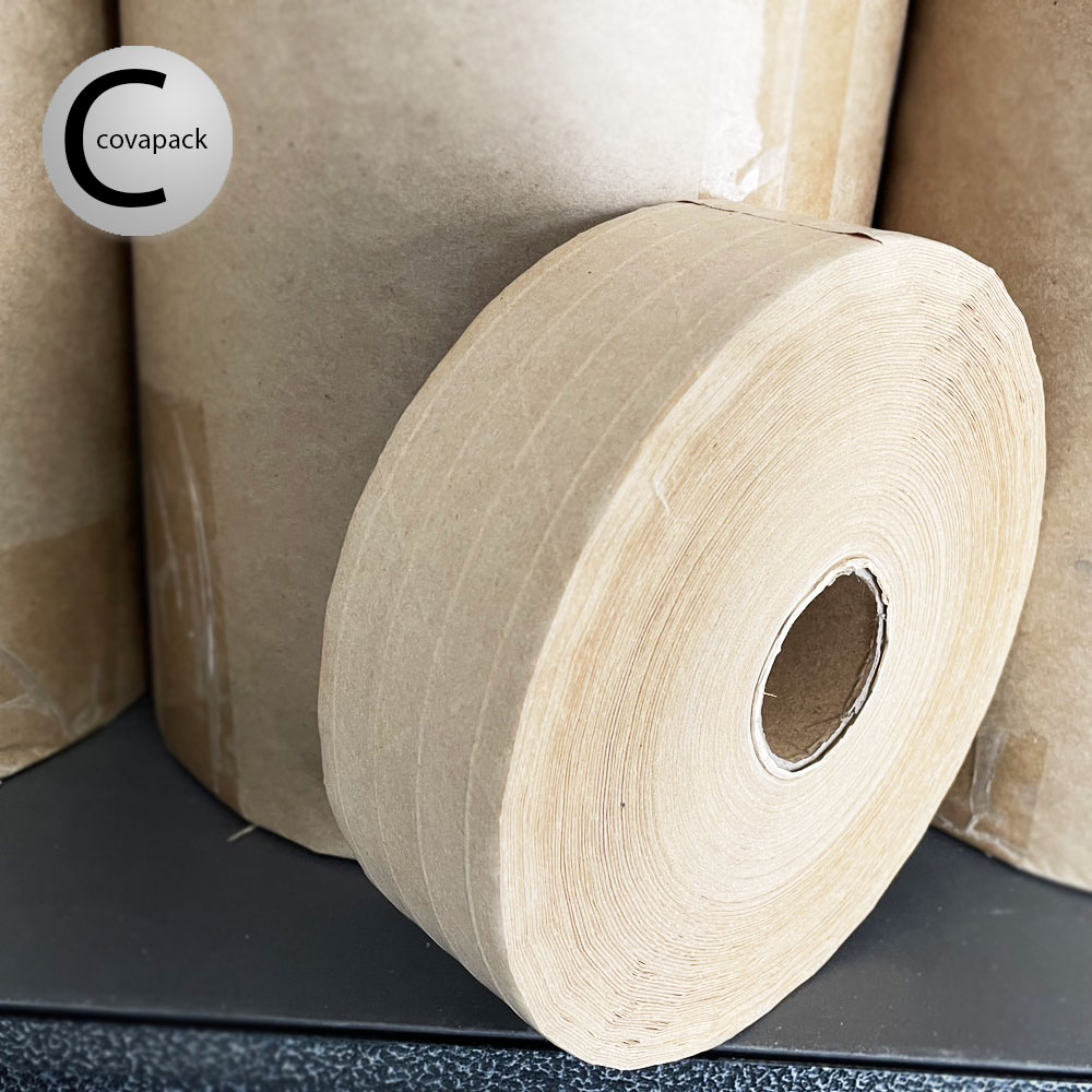 เทปกระดาษกาวใช้น้ำ มีเส้นใยเสริมแรง กว้าว 48cm(2") 14 ม้วน/กล่อง Reinforcement Water-Activated Gummed Paper Tape