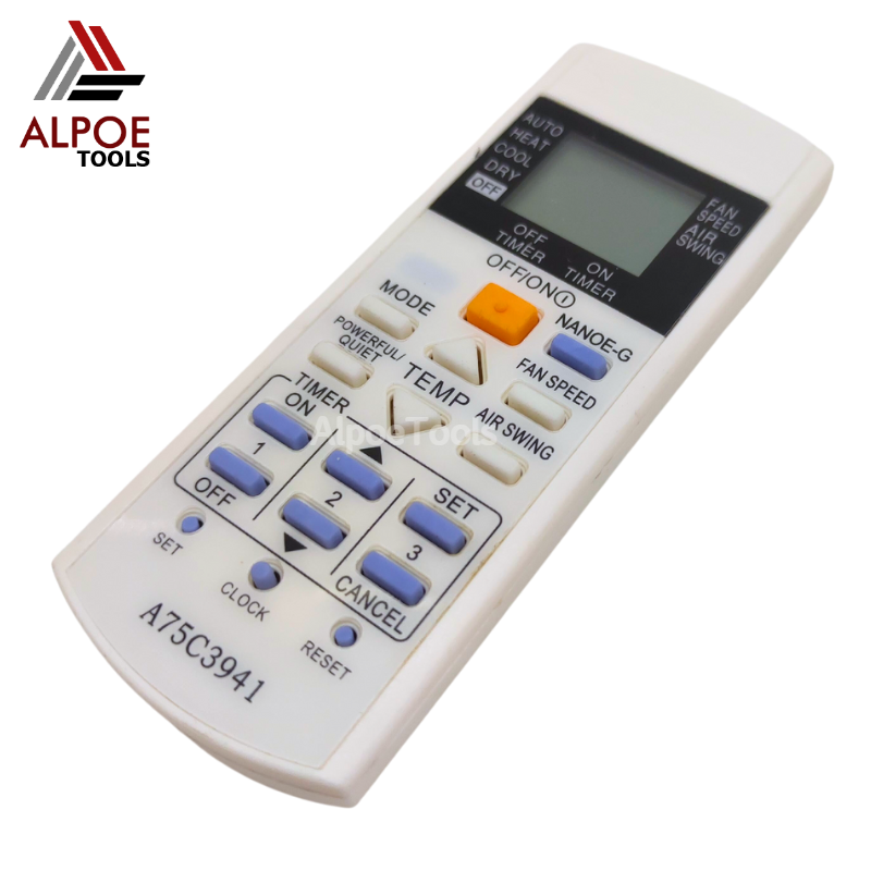 รีโมทแอร์ Panasonic มีปุุ่ม Nanoe-G รหัส A75C3941