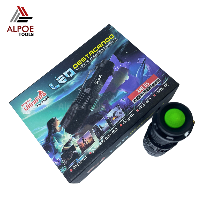 ไฟฉายแรงสูง หลอด Q5 พร้อมอุปกรณ์ชาร์จ รุ่น JX-SK68