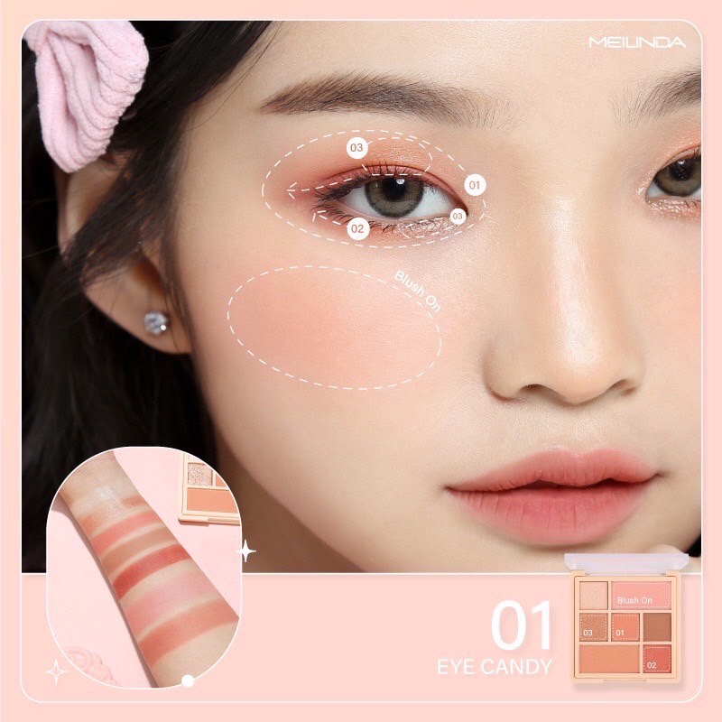 Meilinda Color Code Blush & Eye Palette MC3111 บลัชออน ตาทา คัลเลอร์โค๊ดบรัช