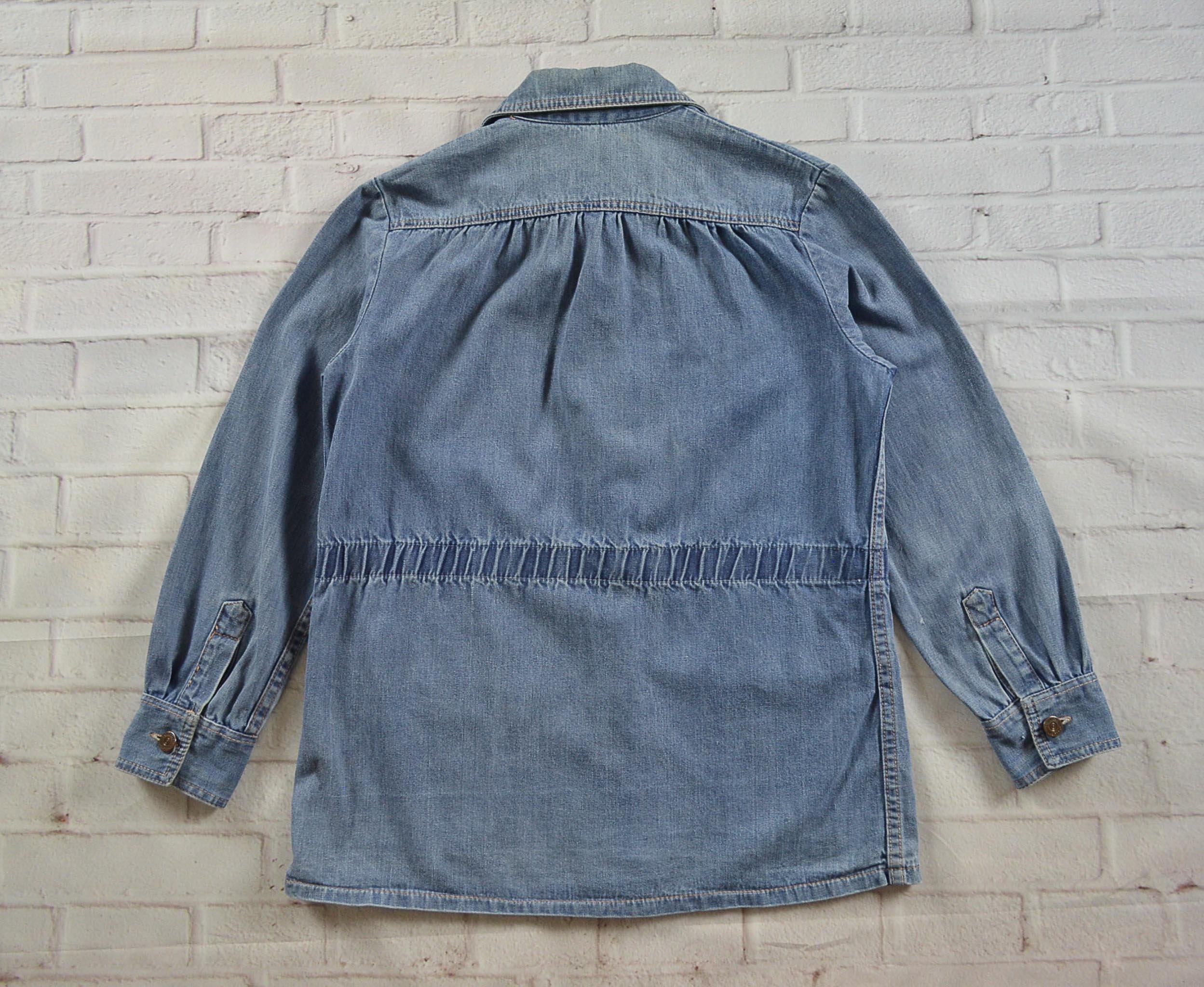 CHELL อกจริง37' (M) เสื้อแจ็คเก็ตยีนส์ เสื้อยีนส์แขนยาวหญิงชาย ผ้านุ่มใส่สบายทรงน่ารัก