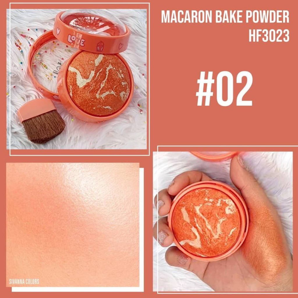 Sivanna Colors Macaron Baked Powder HF3023 ซีเวียน่า ปัดแก้ม มารอง บลัชออนเนื้อคุกกี้