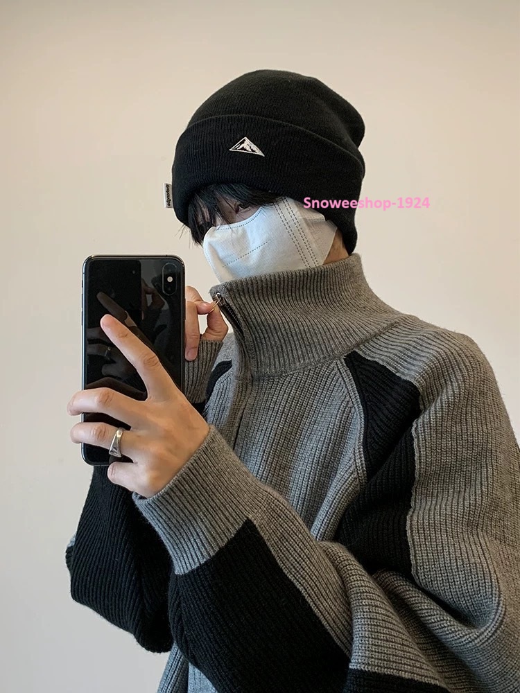 หมวกไหมพรมผู้ชาย ผู้หญิง ใส่กันหนาว หมวกกันหนาวสไตล์เกาหลี หมวกยาวปิดหูได้ หมวกทอเนื้อละเอียดใส่สบายยืดหยุ่นตามขนาดศรีษะ เพิ่มความอบอุ่ม มาพร้อม 9 เฉดสี