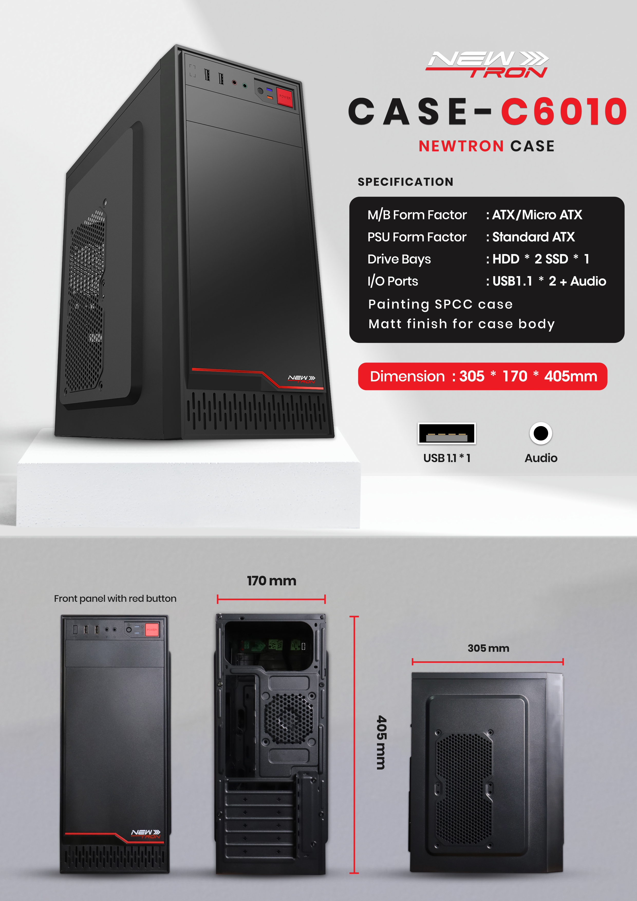 NEWTRON CASE ATX / No POWER SUPPLY SKU-02846