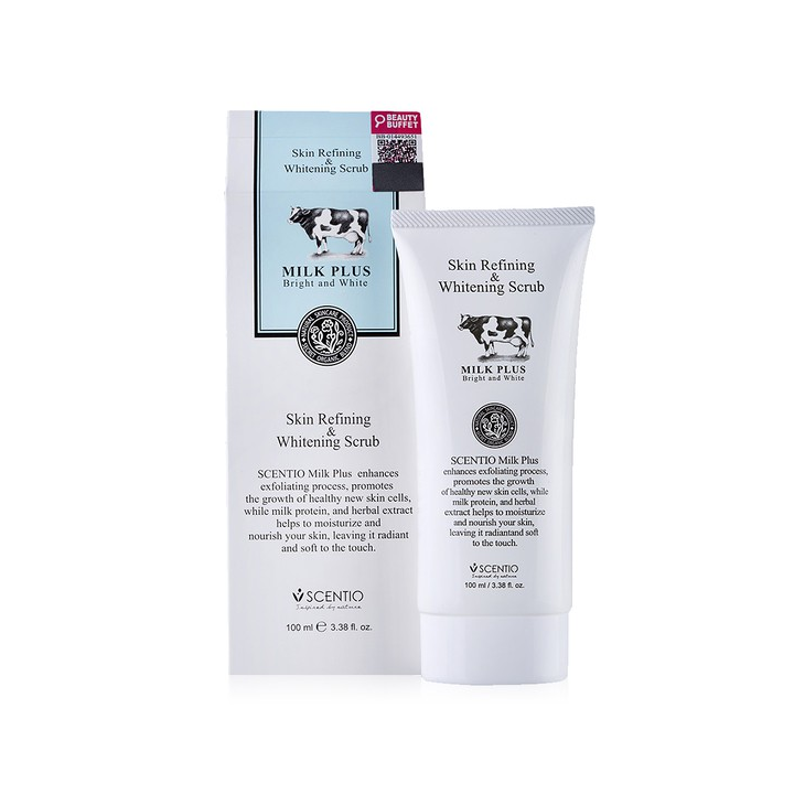 Scentio Milk Plus Whitening Scrub Gel 100ml เจลสครับขัดผิวนม