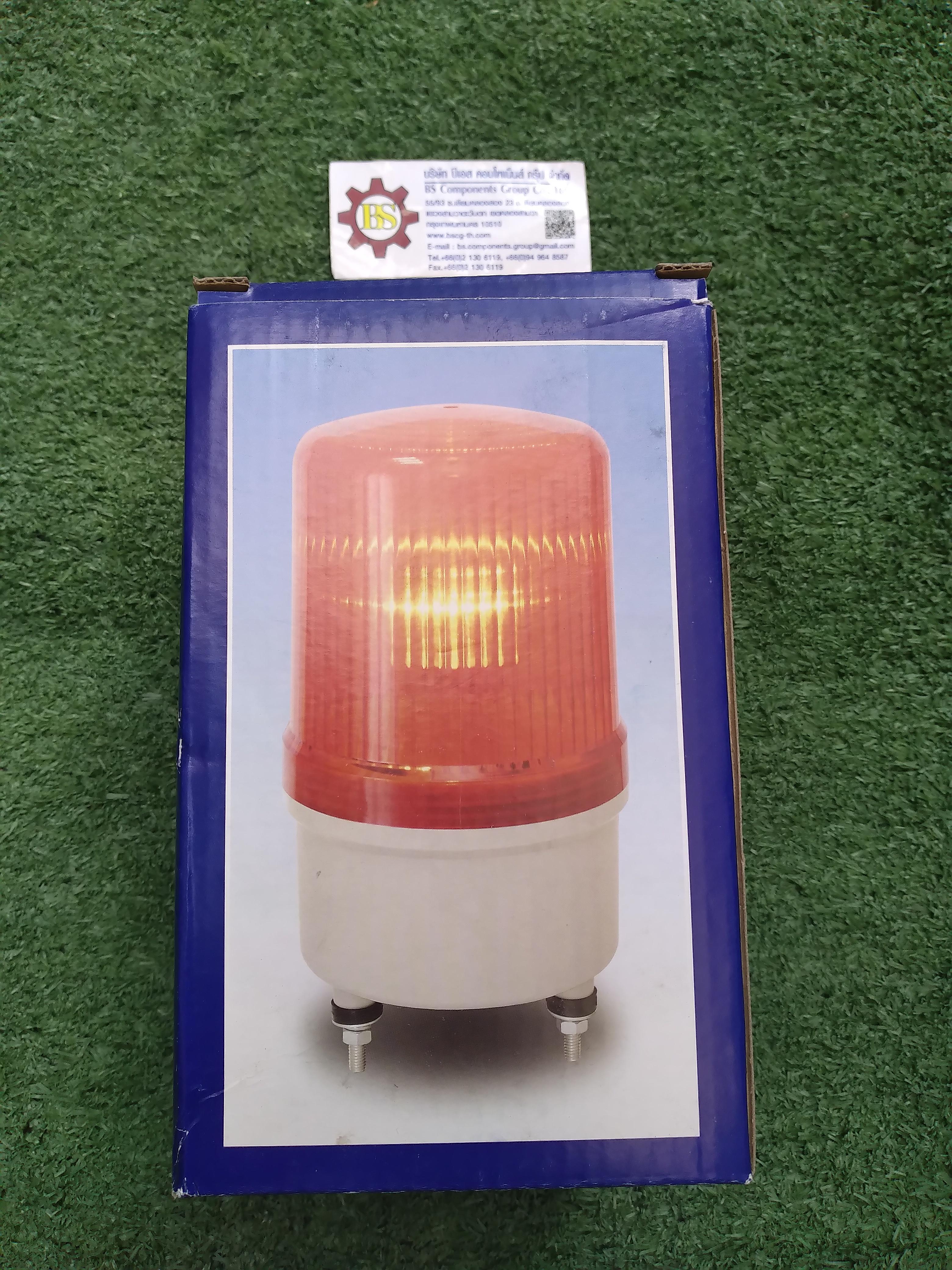 TEND : TWLW-10L7R ไฟหมุน, ฝาลายเส้น, 100 mm, LED, 24V, สีแดง