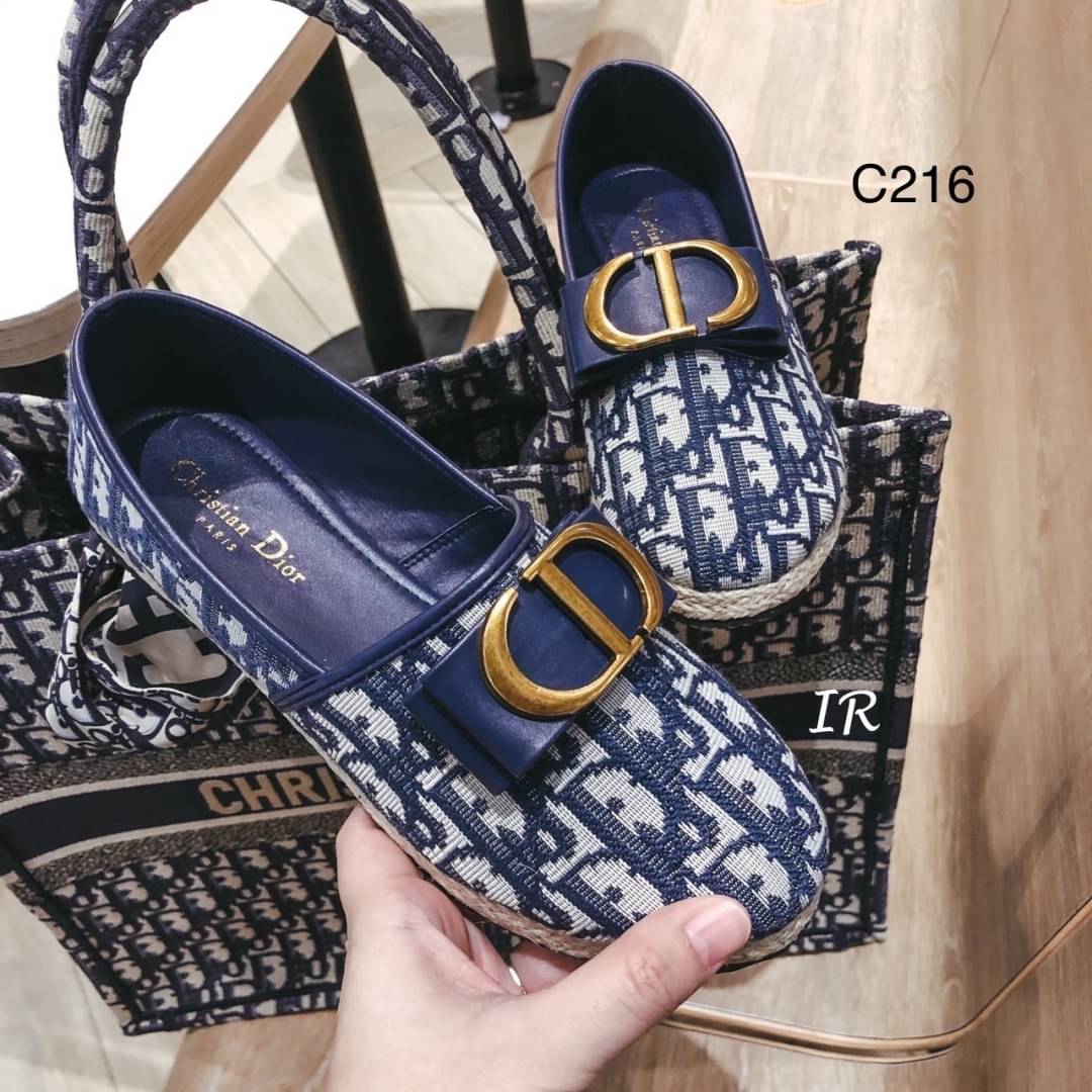 รองเท้าคัทชูแบรนด์เนมดิออร์ Dior shoes CDสีกรม-Size 36