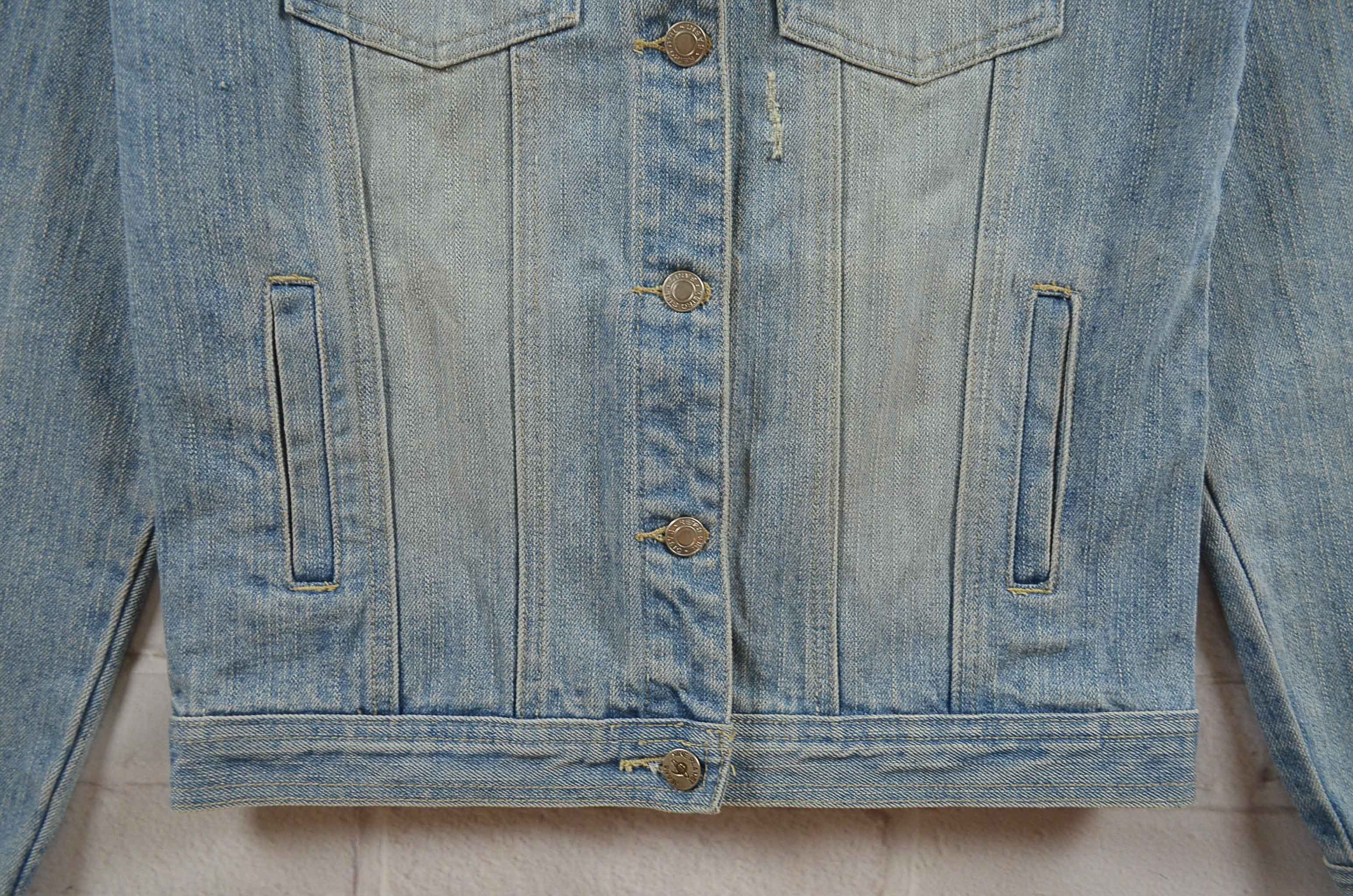 rashka อกจริง36' (S) เสื้อแจ็คเก็ตยีนส์ เสื้อยีนส์แขนยาวหญิงชาย ยีนส์แต่งขาด ผ้านุ่มใส่สบาย มีเป๋าข้างเป๋าใน