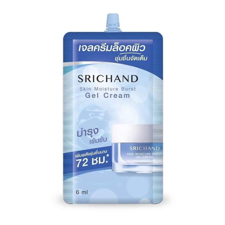 (6ซอง/กล่อง) ศรีจันทร์ สกินมอยส์เจอร์เบิร์ส เอสเซนส์,เซรั่ม,เจลครีม Srichand Skin Moisture Burst Essence,Serum,GelCream