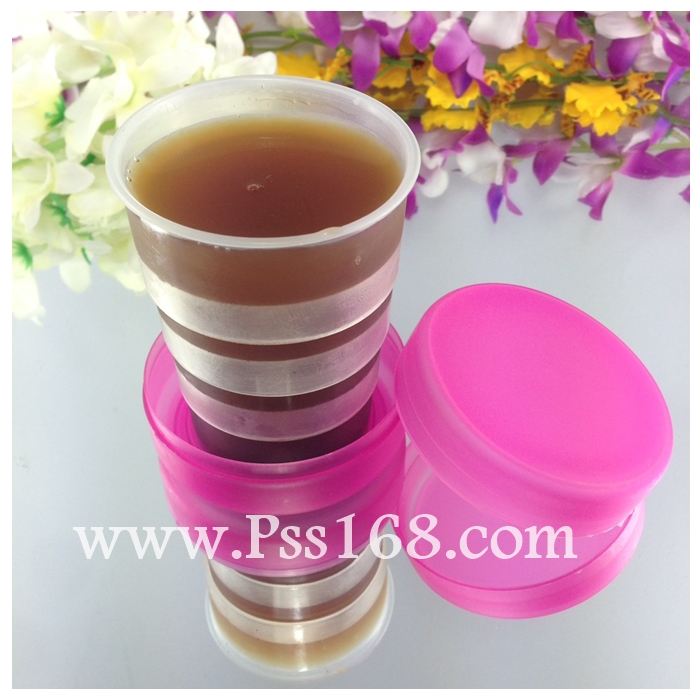 ถ้วยน้ำพับได้ คละสี แพ็คถุงแก้วติดโบว์ พร้อมป้ายชื่อ