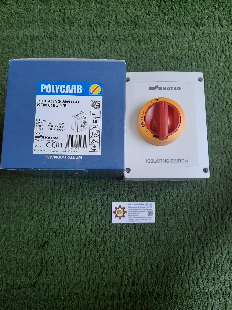 KATKO : ISOLATING SWITCH KEM616U Y/R 6P 16A (เหลือง/แดง)