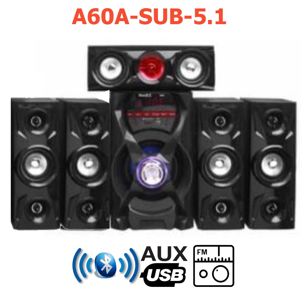 A60A 5.1 SUB Speaker MUSIC D.J. BLUETOOTH FM/KA/MIC USB SKU-01464
