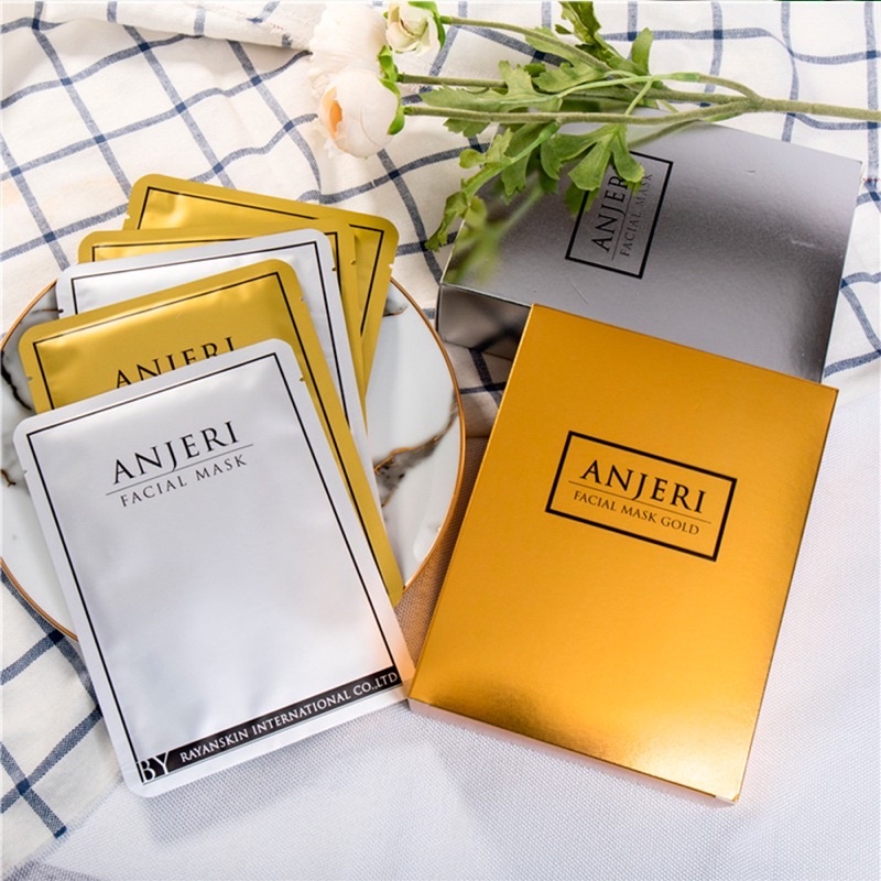 (10แผ่น/กล่อง) Anjeri Facial Mask แผ่นมาส์กหน้า