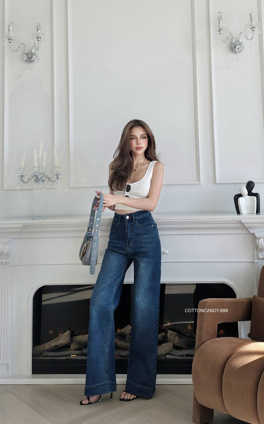 COTTONCANDY ยีนส์เกรดพรีเมี่ยมเท่านั้น เนื้อผ้ามีความยืดหยุ่นใส่สบายสุดๆ ฟอกสีสวย ลายเฟดสวย ใส่แล้วดูเพรียวสุดๆคร่าาาาา