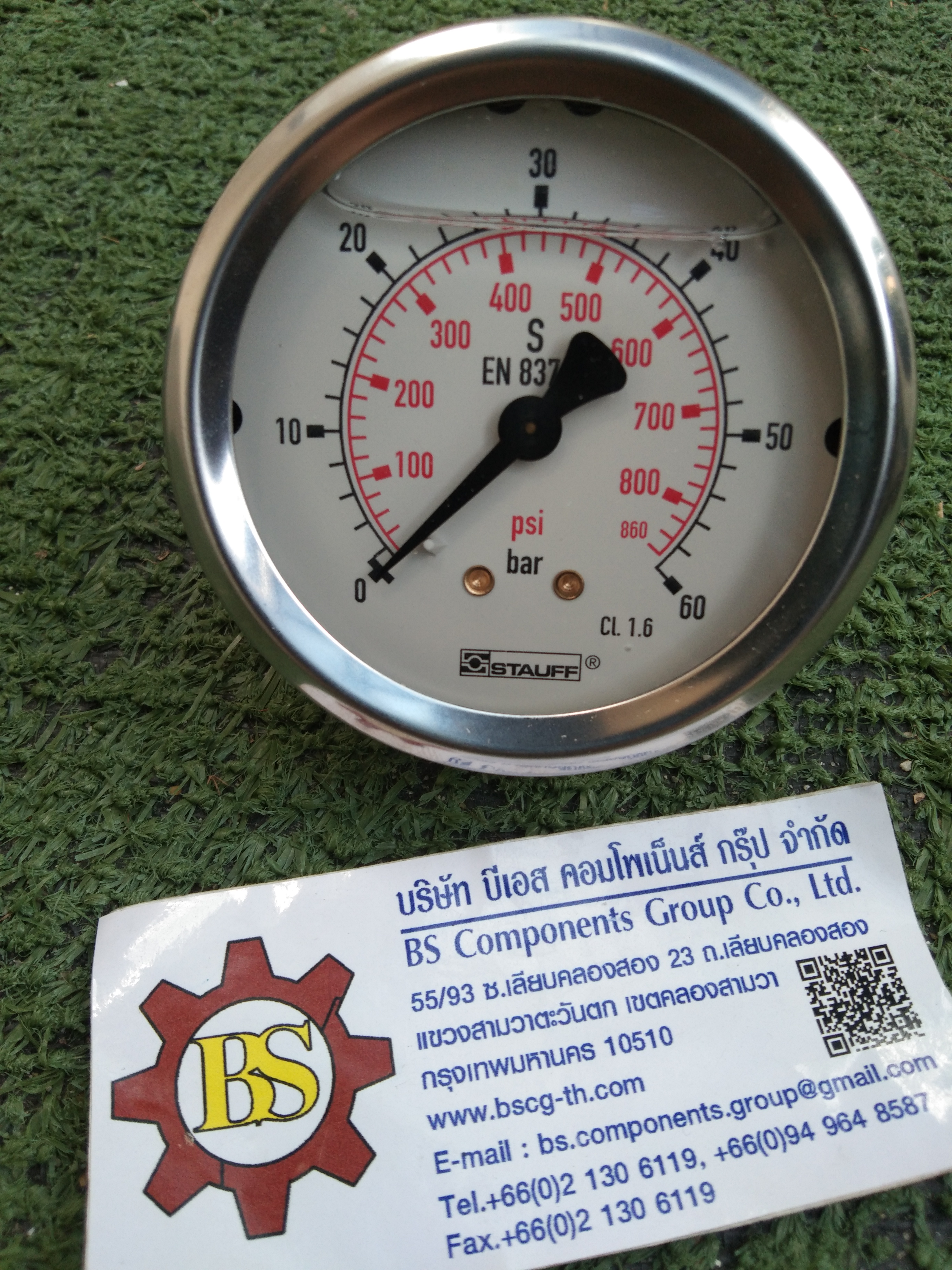 STAUFF : Pressure Gauge Panel mounting SPG-063-00060-01-P-N04 1/4NPT, 0…60bar, bar/PSI