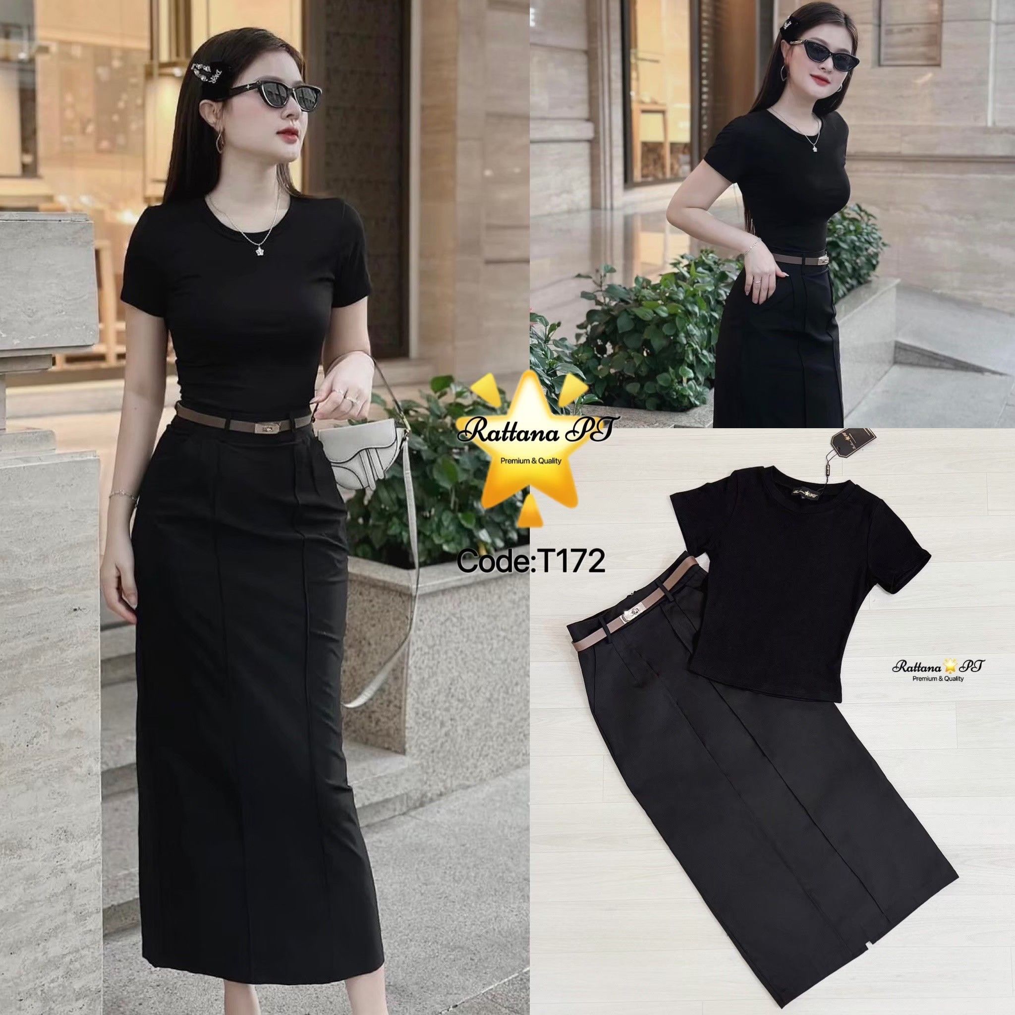 เซต3ชิ้นเสื้อ+กระโปรง +เข็มขัด เรียบหรูดูแพงสวยมาก เสื้อผ้ายืดได้ ใส่คู่กับกระโปรงเอวสูง ผ่าด้านหลัง มีซิบด้านหลัง เนื้อผ้าดีมีซับใน มีเข็มขัดใส่คู่คุ้มมากเซตนี้ ใส่เที่ยวออกงาน ทำบุญ ใส่ทำงาน ถ่ายรูปร้านกาแฟ