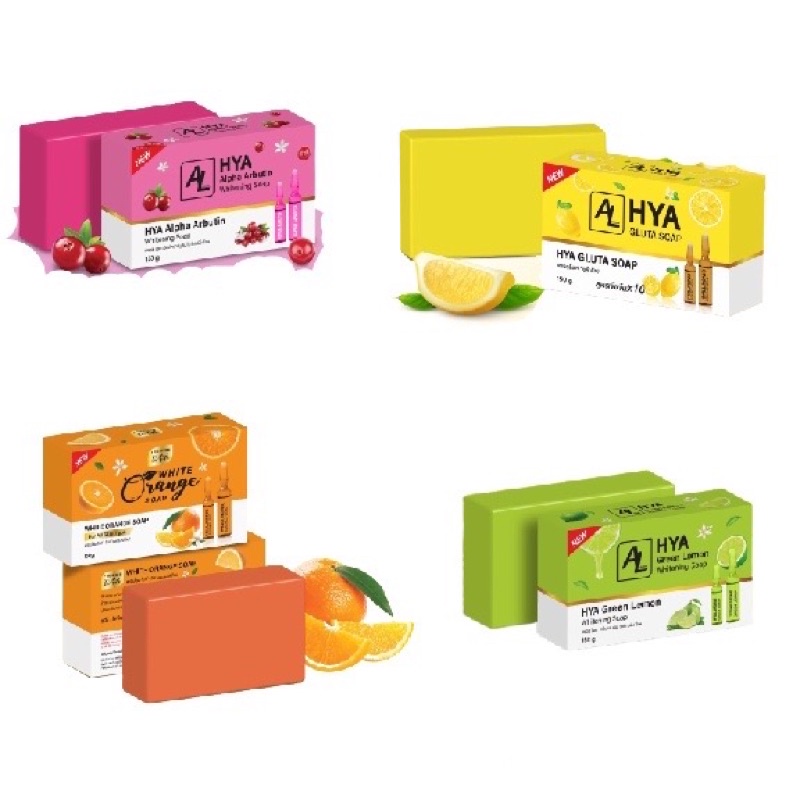AL Hya Soap 150 g สบู่ไฮยา 4 สูตร Alpha Arbutin / Green Lemon / Gluta / Orange