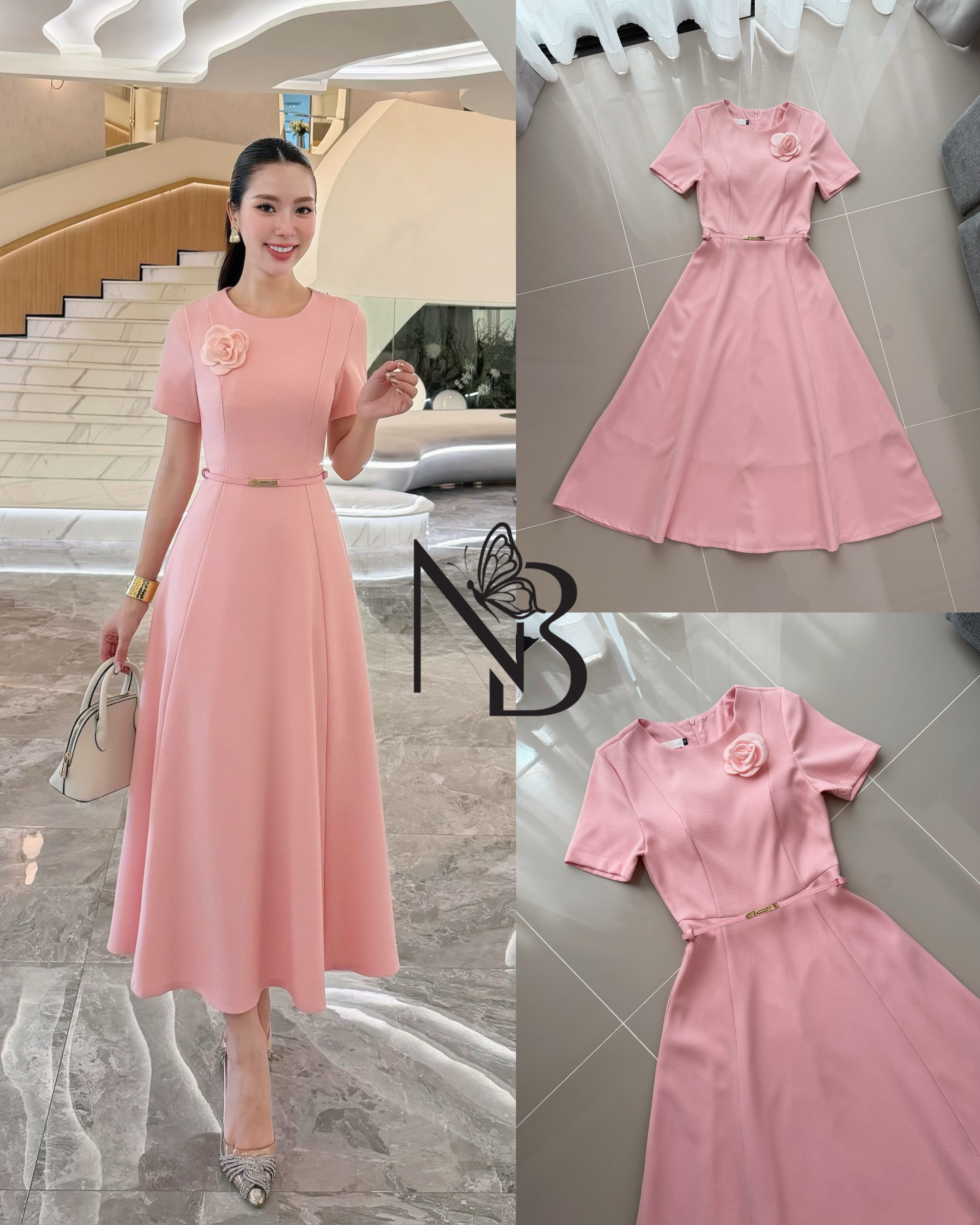 เดรสคอกลมแขนสั้นสีดำสวยคลาสสิคมาก ดีไซน์ทรงกระโปรงบาน มีซับในงานซิปหลัง เนื้อผ้ามีน้ำหนักทิ้งตัว มาพร้อมเข็มขัดปรับขนาดได้ตามไซซ์และเข็มกลัดดอกไม้สีดำ ใส่แมทช์กันลงตัวมากๆค่ะ จัดเป็นเดรสรุ่นฮอตตลอดกาล งานเกรดพรีเมี่ยม คุ้มสุดๆ ห้ามพลาดค่า #งานป้ายnabi #ชุ