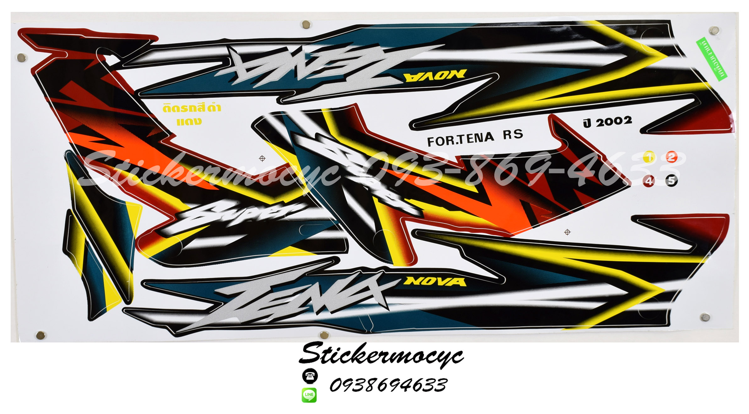 Sticker HONDA Tena ปี2002 ติดรถสี แดง ดำ(เคลือบเงาแท้) สติ๊กเกอร์ ติดรถมอเตอร์ไซค์ ฮอนด้า เทน่า