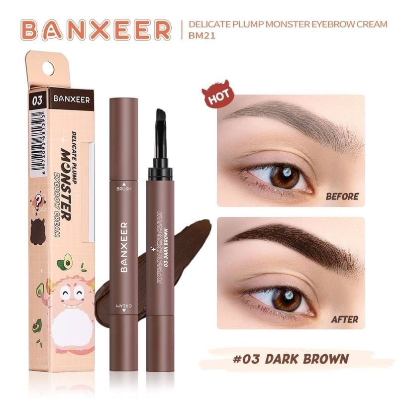Banxeer DELICATE PLUMP MONSTER EYEBROW CREAM 1.2g แบนเซียร์ เจลเขียนคิ้ว by Nee cara