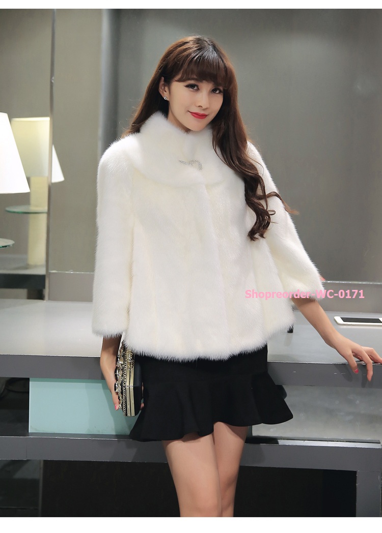 เสื้อโค้ทขนสัตว์หรูหราสไตส์ยุโรปขนเฟอร๋นุ่ม