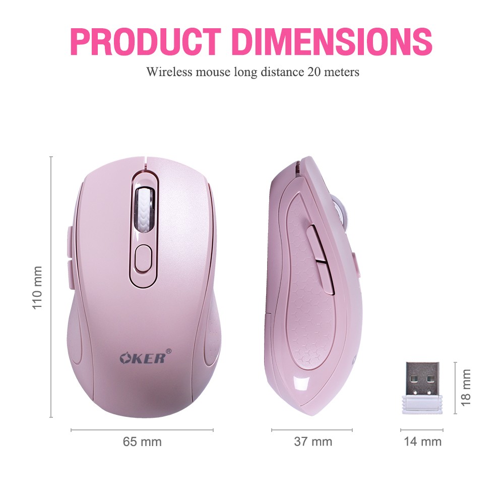 OKER M825 WIRELESS MOUSE 1600DPI เม้าท์ไร้สาย ไฟ7สี SKU-02959
