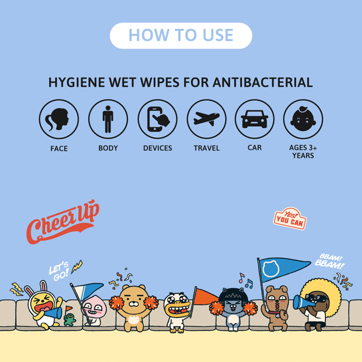 Cathy Doll Kakao Friends Hygiene Wet Wipes 80 sheets เคที่ดอลล์ แผ่นเช็ดทำความสะอาด