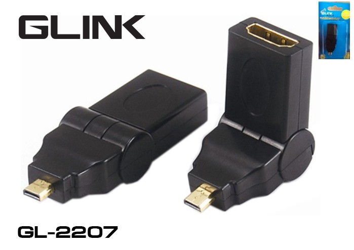 GL2207 GLINK ตัวแปลง MICRO HDMI M- HDMI F แบบงอได้ SKU-01812
