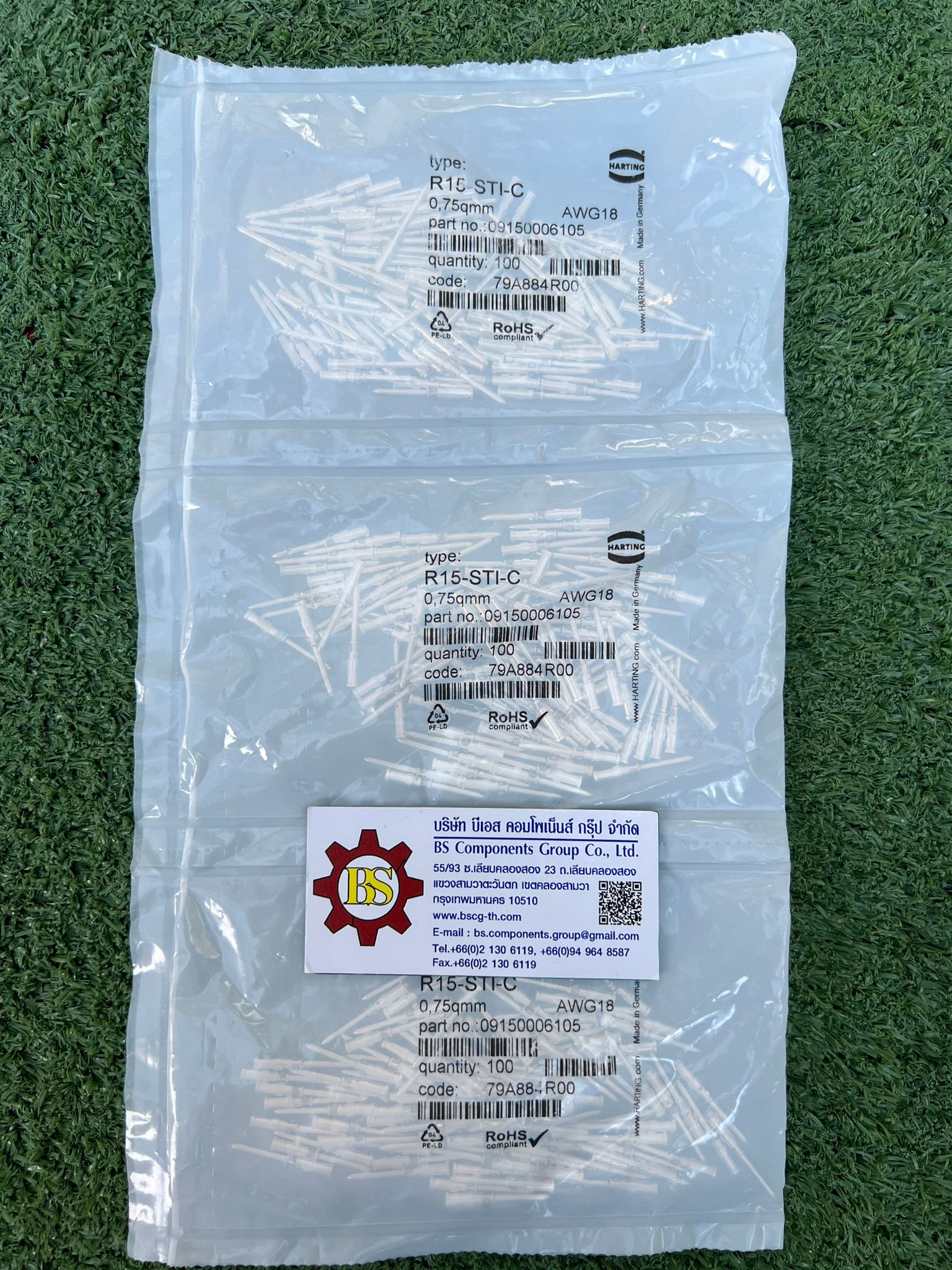 HARTING : Han D : MALE CONTACT SIZE 0.75 MM2 P/N 09 15 000 6105