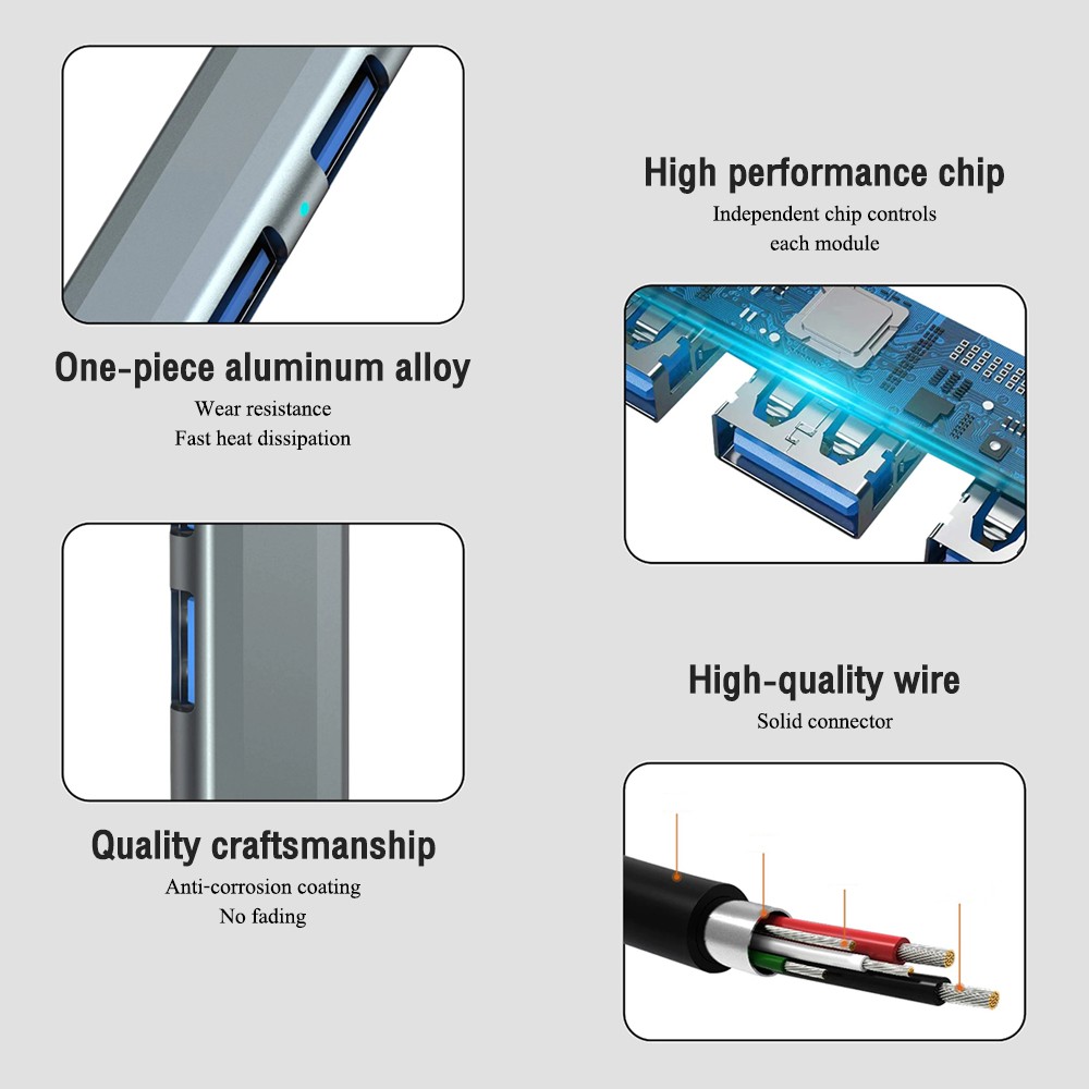 H-348 OKER USB 3.0+TYPE-C 7in2 HUB +7 PORTS HB-7P-OK-H348G