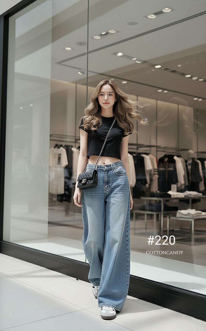 Tag#cottoncandy กางเกงยีนส์ ขากระบอกใหญ่เอวล่าง เนื้อยีนส์พรีเมี่ยม รุ่นนี้ผ้ายีนส์เกรดพิเศษ เกรดแบรนด์ เกรดห้างเท่านั้น ใส่สบายไม่อึดอัด แพทเทิลสวยเป๊ะ ใส่แมทง่ายสุดๆ โทนสีสวยคลาสสิค บอกเลย ทำถึงมากกก