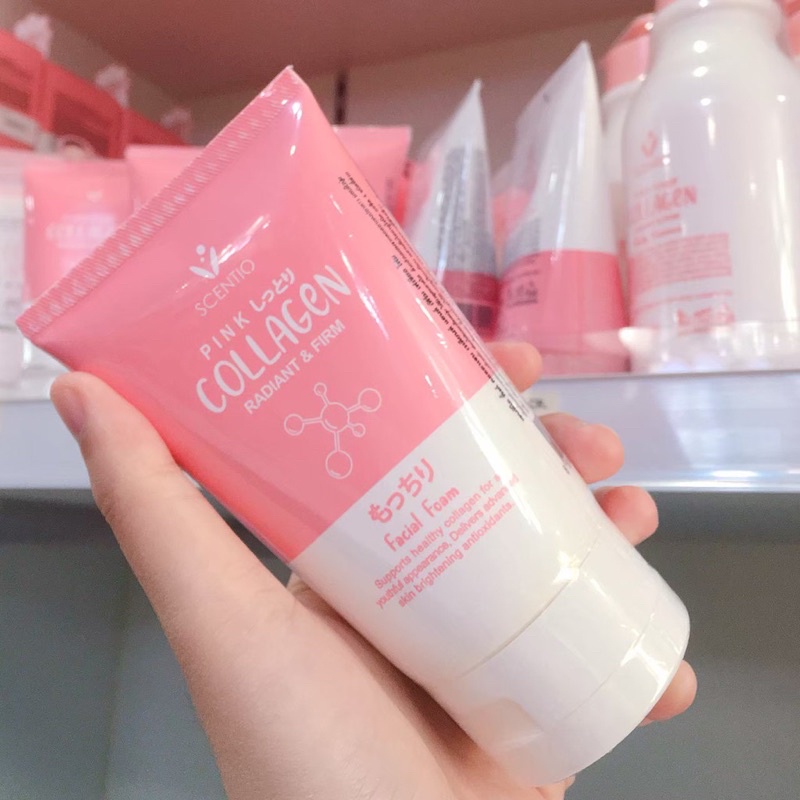 โฟมล้างหน้าคอลลาเจน 100g Beauty buffet Scentio Pink Collagen Radiant & Firm Facial Foam