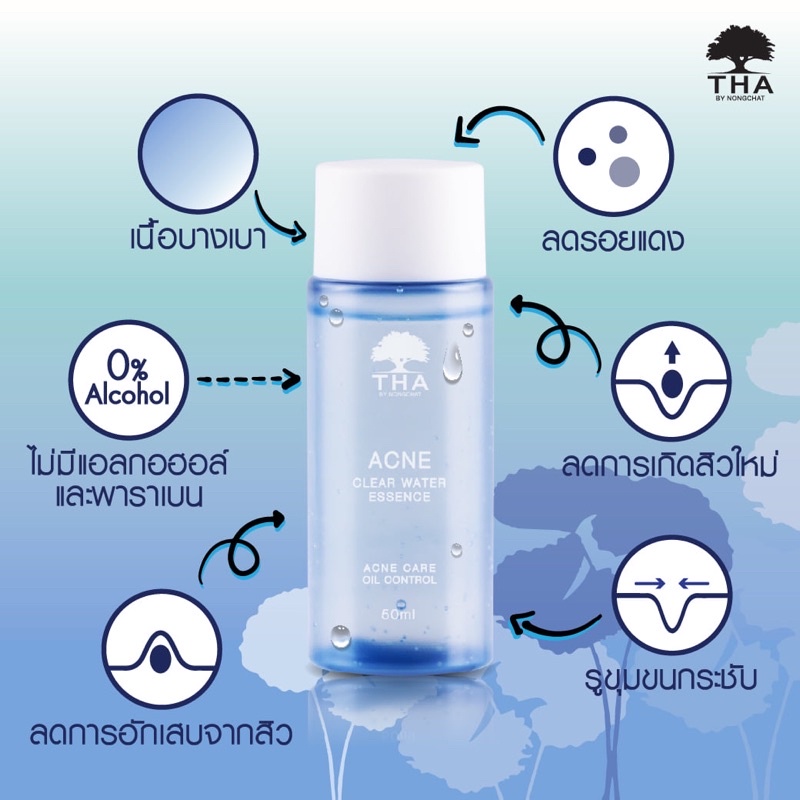 Tha (ฑา) by Nongchat น้ำตบเอสเซนต์ น้ำตบน้องฉัตร ลดสิว คุมมัน 50 ml Acne Clear Water Essence